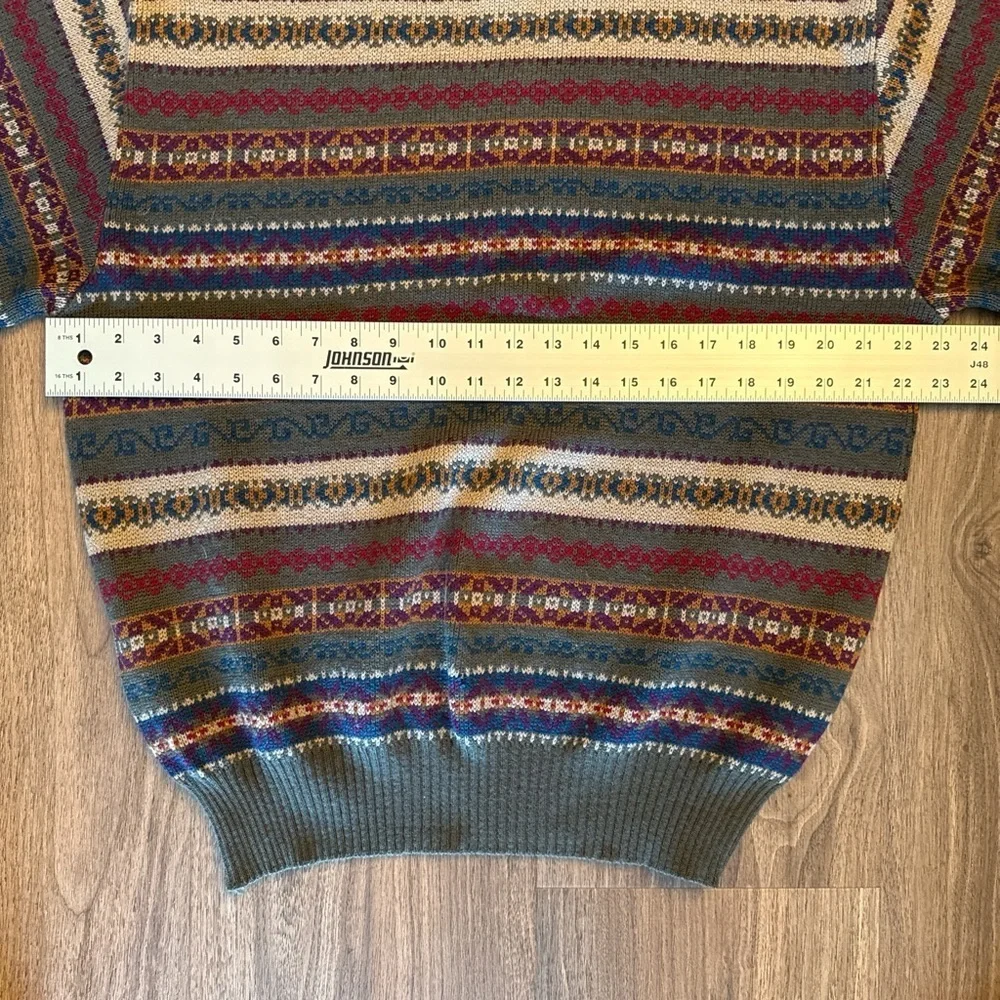 J. McLaughlin Men's Multicolor fair aisle Patterned Sweater LARGE